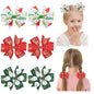 Choicbaby Christmas Hair Bows for Girls 3 Inches Red Hair Bows Clips for Toddler Christmas Pinwheel Bows Grosgrain Ribbon Kids Hair Accessories 6 Pack