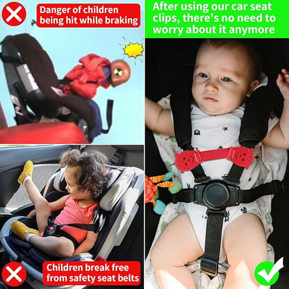 Anti Escape Baby Harness Chest Clips Strap Lock, Prevent Children/Kids Taking Their Arms Out of Child High Chairs/Strollers/Baby Reins, Red(2 Pack)