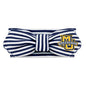 Creative Knitwear Marquette Golden Eagles Infant Girls Navy/White Striped Hair Knot Headband Embroidered Logo - Size Newborn - 4T