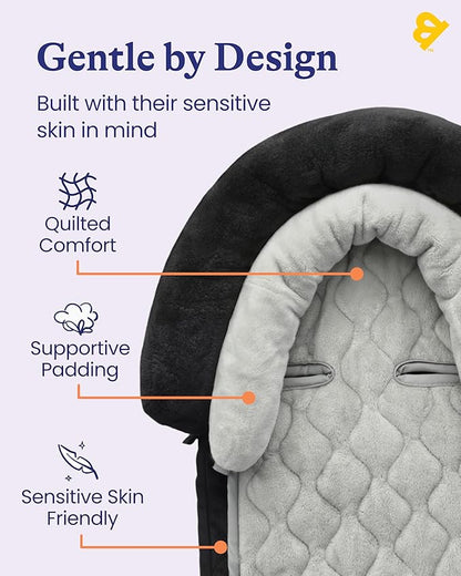 GoldBug Baby & Toddler 2-in-1 Car Seat Head Support - Plush Black