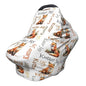 Personalized Fox Baby Car Seat Cover with Name,Multi-Use Canopy for Nursing, Strollers,Shopping Carts,Customized Breastfeeding Cover, Full Privacy,Infant Stroller Cover