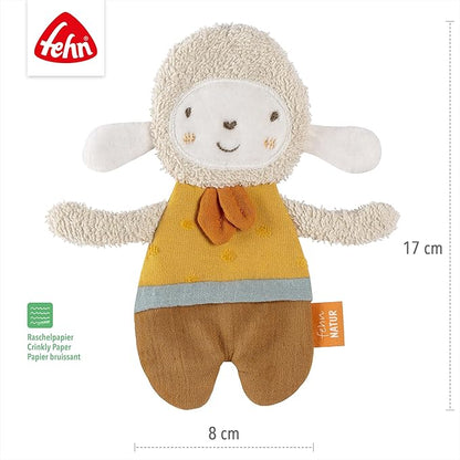 Fehn fehnNATUR rustling sheep - Activity Soft Toy for Grasping and Playing - Motor Skills Toys & Rustling Toys for Babies and Young Children from 0+ Months