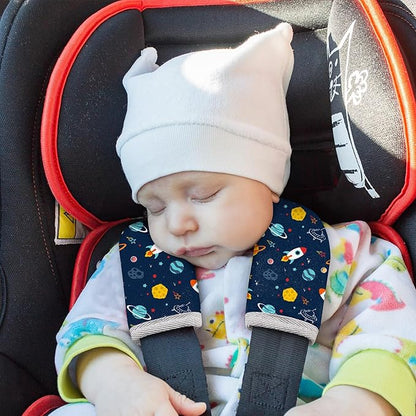 Seat Belt Cover Pad for Baby, Soft Seatbelt Cushion Covers for Kids 2Pcs Car Seat Strap Shoulder Pads for All Car Seats, Stroller, High Chair