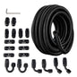 EVIL ENERGY 6AN Fuel Line Kit, 6AN Nylon Braided Fuel Line Hose Fitting Kit CPE 10FT Black