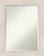 Amanti Art White Bathroom Mirror for Over Sink, 29x23 Hardwood White Wash Rectangle Vanity Mirror, Medium Rustic Farmhouse Wood Frame, Hangs Horizonally and Vertically, Bathroom Wall Decor, Beveled