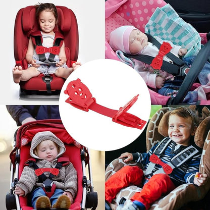 Anti Escape Baby Harness Chest Clips Strap Lock, Prevent Children/Kids Taking Their Arms Out of Child High Chairs/Strollers/Baby Reins, Red(2 Pack)