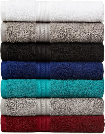 Amazon Basics 6-Piece Fade-Resistant 100% Cotton Towel Set