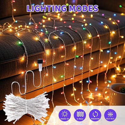 Etinga 200 LED String Lights 66ft Multicolor, Plug in Fairy Lights with 8 Modes, Indoor Outdoor Christmas Lights for Tree Bedroom Patio Yard Holiday Party Decor (Multicolor, 200 LED 66ft)