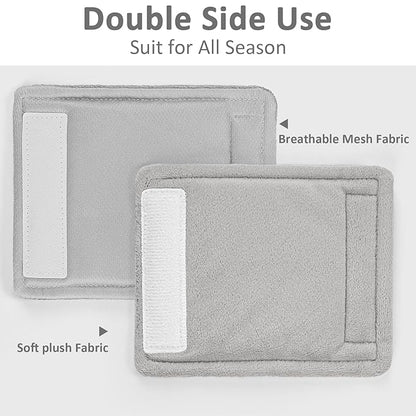 SWESEN Baby Car Seat Strap Covers, 3 Piece Soft Car Seat Strap Shoulder Pads for Baby Girls Boys, Double-Sided Use carseat Straps Covers for Stroller, Car Seats, Pushchair, Gray