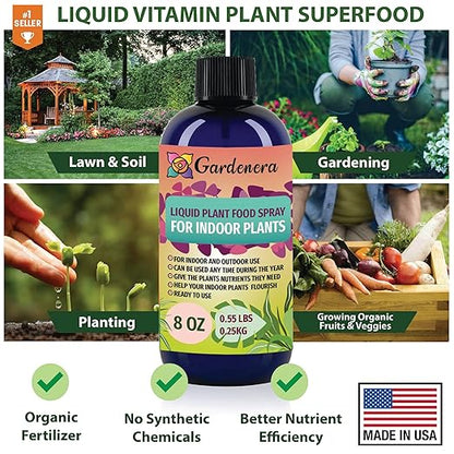 Gardenera Plant Growth Superfood for Avocado Trees with 18 Vitamins & Minerals - Organic Plant Food Fertilizer - Micro-Fungi and Bio-Organisms for Avocado Plant Care & Growth Enhancement - 8oz