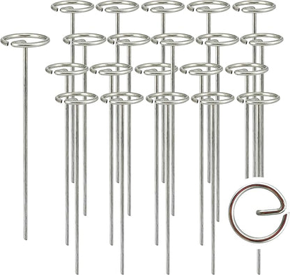 Palmhomee Garden Staples Anti-Rust Galvanized Garden Stakes Circle Top Landscape Pins Ground Cover Fabric Stakes Securing Lawn Fabric Weed Barrier (6 inches - 20 Pieces)