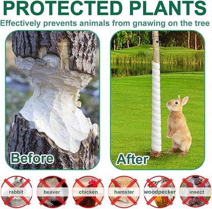 Watayo 4 Pcs Tree Trunk Protector- 2 Size Tree Wraps to Protect Bark- Plastic Spiral Tree Guard- Tree Bark Protector Tube Wraps to Protect Saplings Plants from Deer Rabbit Cats Rodents Mowers