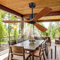 Ceiling Fans With Remote Control, Outdoor Ceiling Fan for Patios Indoor, 3 Downrods, 3 Blades, Timer, 6 Speed Reversible Quiet DC Motor Modern Fan Solid Wood Fan, 52in, Brown