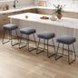 VASAGLE Bar Stools Set of 4, Counter Height Bar Stools, Leather Counter Stools Barstools with Soft Cushion and Metal Sled Legs, 25.6 Inches Bar Height Bar Chairs for Kitchen Island, Slate Gray
