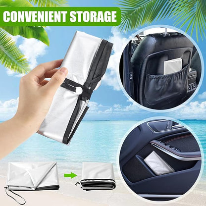 BBTO 2 Pcs Car Seat Sun Shade Cover Car Seat Cooler Toddler Cover Heat Protector Reflective Baby Keep Baby Cool and Child Safety for Travel (Silver Coated Cloth)