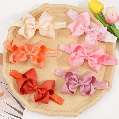 CÉLLOT Baby Girls Headbands Grosgrain Ribbon 4.5" Hair Bows Headband Big Bow Hair Bands for Toddler Pack of 20