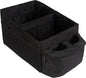 Backseat Car Organizer Back Seat or Front Car Seat Organizer - Collapsible Storage Box Caddy with 2 Cupholders and Partitions for Files, Books, Toys, Snacks, Drinks or Road Trip Essentials by Stalwart