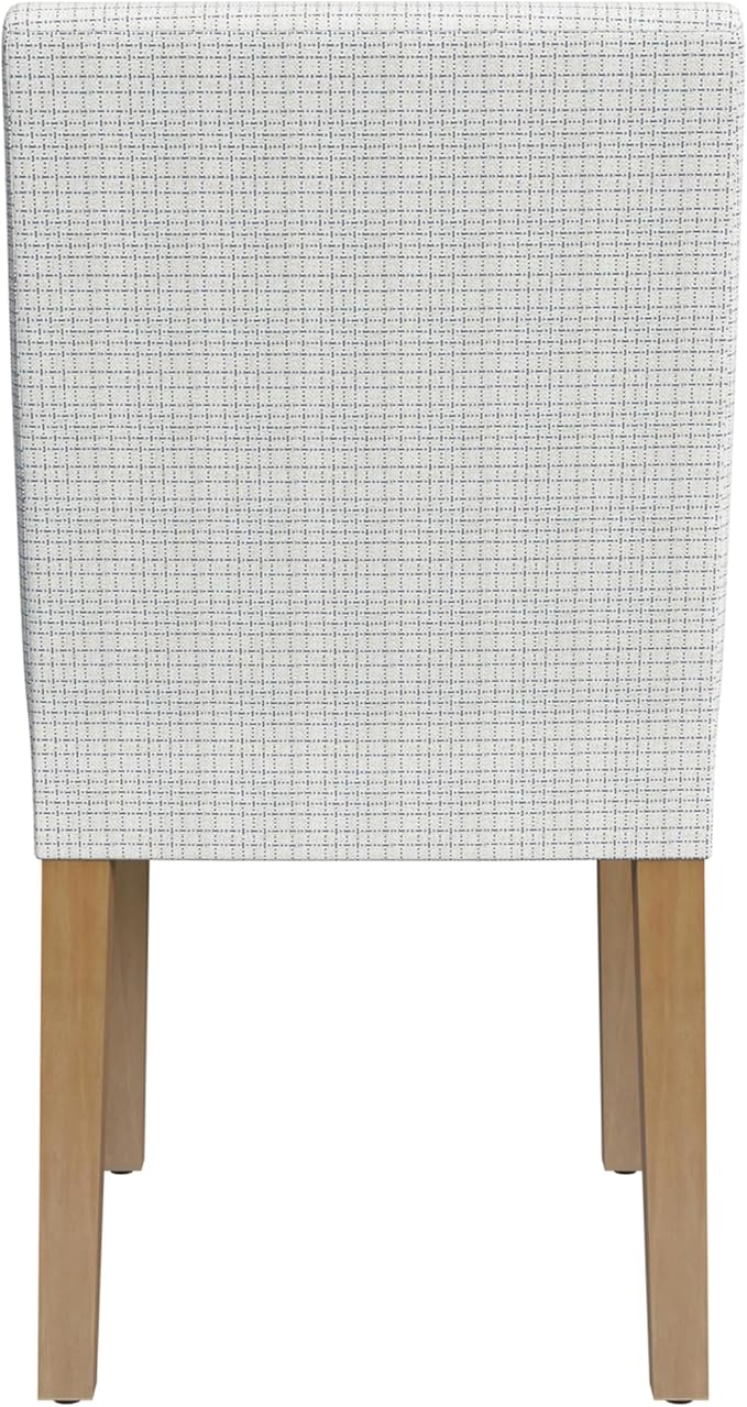 HomePop Home Decor |Classic Upholstered Parsons Dining Chairs |Decorative Home Furniture, Cream Mini Grid Pattern (Single Pack)