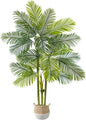 Artificial Palm Tree, 7ft Fake Areca Palm Plant with Basket, Large Faux Phoenix Palm UV Resistant Plants for Indoor Outdoor Home Garden Patio Office Décor