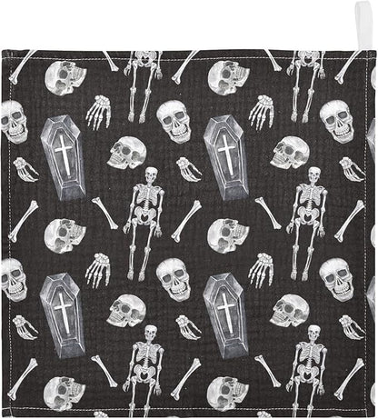 vvfelixl Baby Washcloths Cotton Creepy Skull Baby Muslin Washcloths Soft Baby Face Towel for Newborn Infants, 11.8 X 11.8 inch, one sizex5