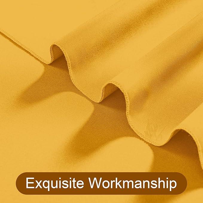 DWCN 10x7 FT Backdrop Curtains for Parties, Photography Backdrop Drapes with Rod Pockets for Wedding Decorations Stage Birthday Family Gatherings, 2 Panels 5ft x 7ft, Orange Yellow