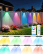 Outdoor Fence Lights 8 Pack, 50ft Smart RGB Outdoor Lights, APP, Remote Control, IP67 Waterproof LED String Light with Timer for Wall Deck Step Patio Railing Yard Stairs Pool Christmas Decor