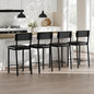 Garvee Bar Stools Set of 4, Kitchen Barstools with Thick Cushion, 25 Inch Counter Height Bar Stools with Backrest and Footrest, for Dining Room, Kitchen Island Counter Chairs, Retro Black