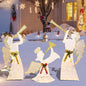 Taman Lighted Christmas Angel, Glittered 3 Angels Blowing The Trumpet Lighted LED Warm Lights for Outdoor Christmas Holiday Home Lawn Yard Garden Decoration