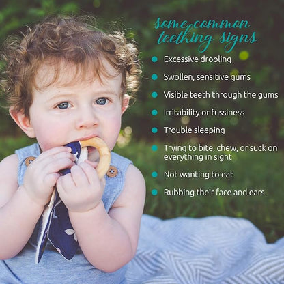 Certified Organic Teething Oil - Ease Teething Discomfort & Sore Gums Quickly & Effectively - Natural Vegan Botanical Ingredients - 2 oz Bottle with Glass Dropper - Baby Teething Relief