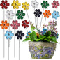 8 Pack Rustic Metal Flowers Decorative, 12" Farmhouse Garden Decor Outside Rust Garden Stakes, Spring Yard Art Ornament for Christmas Outdoor Lawn Porch Pathway Patio Decor