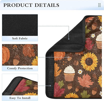 2 Pack Seatbelt Covers Seat Belt Cover Pad for Adults Boys Girls Car Seat Strap Covers Pads Cushion Universal Shoulder Strap Pad Protector for Backpack Camera Bag 6.5 Inch Sunflowers Maple Leaves Pump