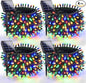 OZS 4 Pack 320LED Solar Christmas String Lights Outdoor, Waterproof 8 Modes Solar Tree Light, Green Wire Christmas Lights Outdoor for Garden, Party, Wedding, Christmas Decorations (Multicolor)