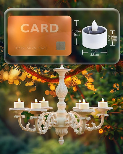 Homemory 8Pcs Solar Tea Lights Outdoor Waterproof, Rechargeable Dusk to Dawn Lighting, Flameless Flickering LED Votive Candles for Fairy Garden Decor, Patio Tables, Christmas Lanterns, Windows