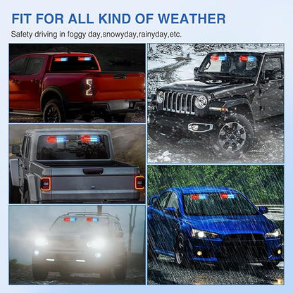 Nilight 24LED Emergency Strobe Traffic Advisor Light Bar 2 in 1 Red Blue Dash Warning Safety Flashing Lights Front/Rear Windshield Construction Lights for Trucks Cars Plow Police Firefighter Vehicles