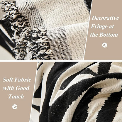 STACYPIK Boho Geometric Sofa Cover Chenille Beige Black Couch Cover for Dog Pet Friendly Couch Protector for 3-4 Cushion Couch Non-Slip Jacquard Sectional Couch Cover Tassels Sofa Slipcover-71x150IN