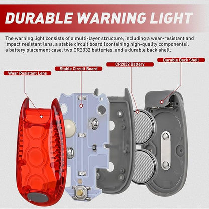 Nilight LED Safety Light 4PCS Red Green Marine Navigation Bike Tail Lights Three Modes Waterproof Reflective Gear Clip On Flash Strobe Indicator Lamp for Night Boating Fishing Cycling Jogging