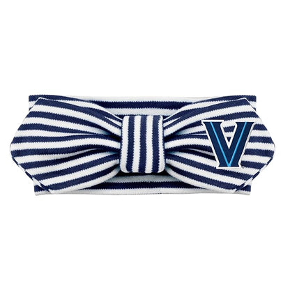 Creative Knitwear Villanova Wildcats Infant Girls Navy/White Striped Hair Knot Headband Embroidered Logo - Size Newborn - 4T