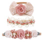 Baby Girl Nylon Headbands Flower Hair Bows Accessories-Elastic Hair Band Crown Handmade FLoral Wraps Birthday Gifts for Girls Newborn Infant Toddler 3Pcs