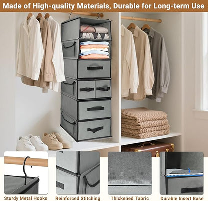 Durable 6-Tier hanging closet organizer