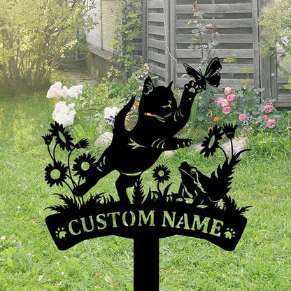 Custom Cat and Dog Garden Stake,Personalized Pet Stake Sign,Custom Cat Dog Stake Art Sign,Garden Stake Sign,8-24inches