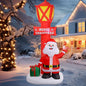 8FT Christmas Inflatable Yard Decoration, Giant Blow Up Lighthouse with Santa and Redbird with Built-in LED Lights for Front Door Lawn Garden Holiday Display Indoor Outdoor Decor