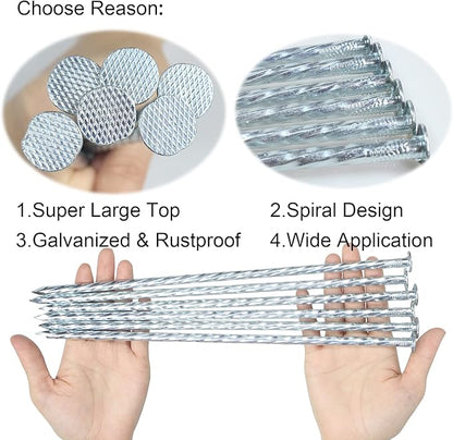 12 Inch Galvanized Landscape Stakes Metal Landscape Edging Anchoring Spikes, Landscape Anchoring Stake for Artificial Turf, Paver Edging, Weed Barrier, Tent, Camping, Carpentry (50)