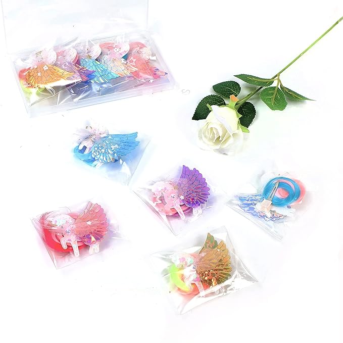 Glitter Unicorn Hair Accessories Hair Clip Hair Bows Hair Extensions Hair Accessories For Girls(5- Colored)