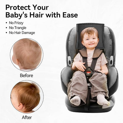 Silky Head Carseat Cover for Babies Satin Head Cover Silk Feeling for Baby Car Seat Canopy Headrest Protector 2pcs for Boys Girls Infant Sleeping Hair Protection Pink Black
