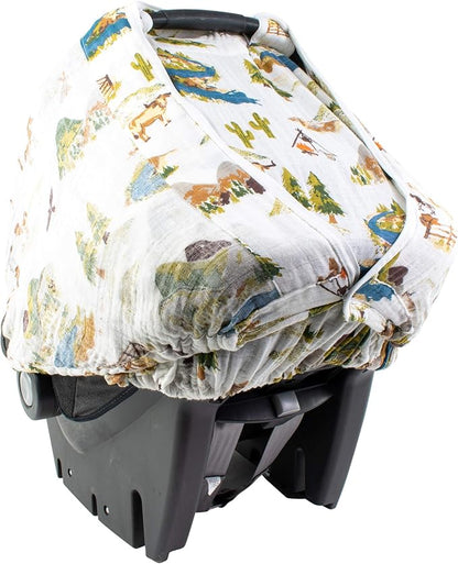Bebe Au Lait Muslin Car Seat Cover, Wyoming