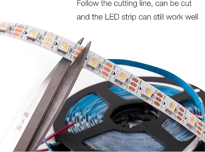 DC5V SK6812 (Similar WS2812B) RGBW RGB+Warm White lED Strip Light 30leds/Pixels/m Individually Addressable 4 Color in 1 LED Dream Color(16.4ft(5m) 150leds IP65) (No Adapter or Controller)