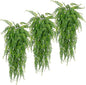 SzJias Artificial Hanging Plants Fake Plants Ferns Faux Hanging Plants for Patio Porch Outdoor Plants Decor (6 Pcs)