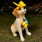 Solar Dog Garden Statues Decor, Outdoor Fairy Dogs Figurines Accessories Decorations with LED Lights Home Patio Balcony Yard Lawn Ornaments, Unique Thanksgiving Gifts for Mom Women Dad Friends