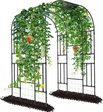 DoCred Large Garden Arch Trellis for Climbing Plants, 87'' H x 59'' L x 47'' W Outdoor Grape Vine Trellises Arch Arbor Gazebo, Grape Trellis for Courtyard and Garden Decoration, Black
