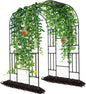 DoCred Large Garden Arch Trellis for Climbing Plants, 87'' H x 59'' L x 47'' W Outdoor Grape Vine Trellises Arch Arbor Gazebo, Grape Trellis for Courtyard and Garden Decoration, Black